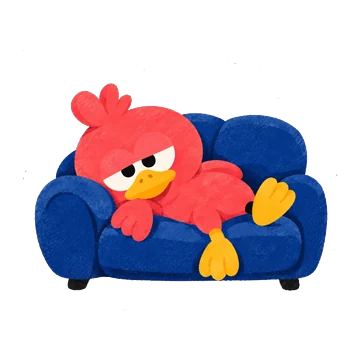 Pinkduck on the sofa