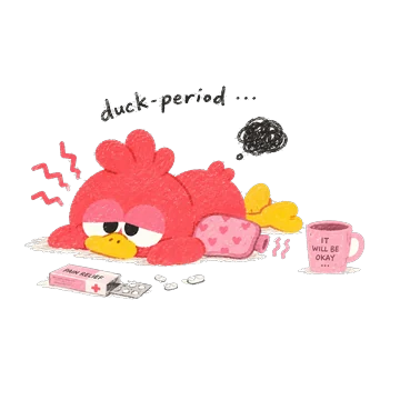 Pinkduck with a hot pack